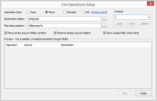 Showing the foobar2000 File Operations options